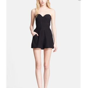 Parker Silk Sutton Black Strapless Romper Size XS